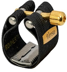 Rovner Versa Series Premium Ligature for Tenor/Baritone Slim/Alto Large Saxophones with Metal Mouthpeices V-3ML - Black/Dual Tone Finish