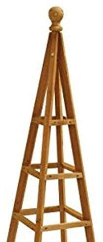 Garden Mile Obelisco o arco de madera grande para jardín, arco al aire libre, resistente y fuerte para rosas, plantas trepadoras, estructura de soporte, decoración de jardín ornamental (obelisco