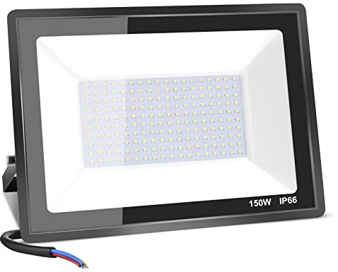 Ankishi 150W LED Floodlight, IP66 Waterproof Security Lights, Super Bright Lights LED 15000LM Outdoor Light, 6500K Daylight White Wall Light for Garden, Patio, Backyard, Front Yard, Garage