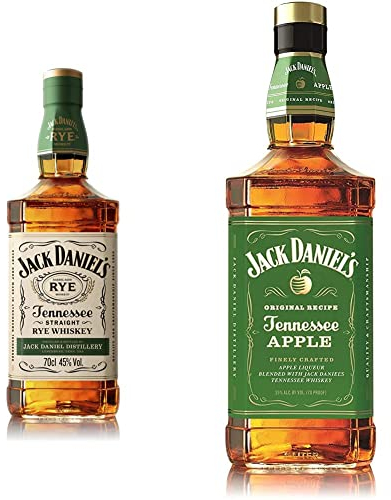 Jack Daniel's Tennessee Rye Whiskey, 70cl & ’s Tennessee Apple Whiskey Liqueur, 1L