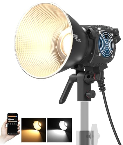 ZHIYUN Molus B200[Oficial] 200W Luz de Vídeo, con Bowens Mount, 39900LUX/1m, 2700K-6500K, CRI ≥96, TLCI ≥96, Control App, 13 Efectos Luminosos