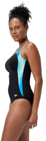 Speedo Shaping LunaLustre Printed Maillot de Bain pour Femme, Arctic Glass, 40