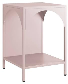 sweeek Comodino, tavolino Industriale, Soho, Rosa, 35x35x52 cm