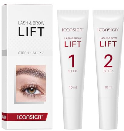 ICONSIGN Kit de plastification et permanente des sourcils 2 en 1, tube de lotion haute capacité, fixant pour salon ou usage domestique, blanc