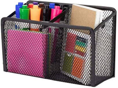 Zasjon Stiftehalter Magnetisch Metall Mesh Aufbewahrungskorb Magneten Aufbewahrungsbox Magnetischer Schreibtisch Organizer Büromaterial Magnetisch Stifthalter für Whiteboard, Kühlschrank, Spind
