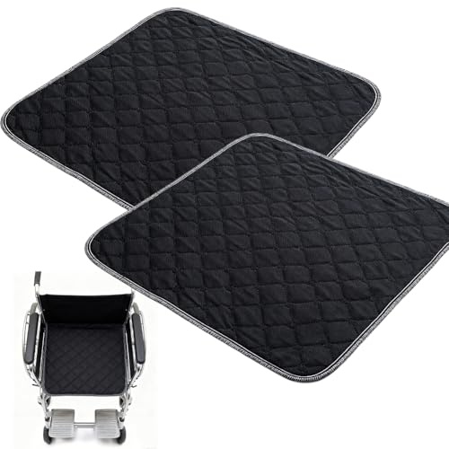 Inkontinenzauflage 2 Stück waschbar - wasserdichte Bettunterlagen für Inkontinenz 50x50cm, rutschfeste Betteinlagen Inkontinenz Waschbar & Wiederverwendbar - Schwarz