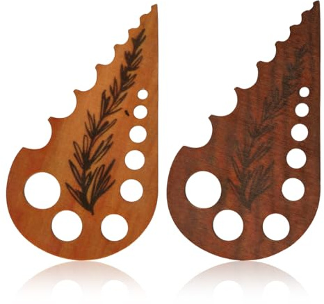 Lotsdonxia 2 pezzi lacrima in legno di noce spelafili e separatore di verdure – gadget da cucina durevole per verdure a foglia verde, coriandolo e rosmarino