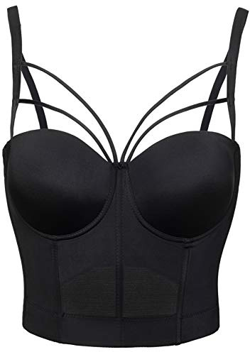 Woboren Women's Cross Cut Smooth Wedding Party Corset Bustier Crop Top Bra Vest