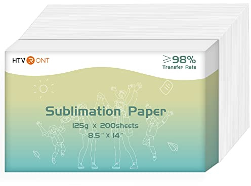 HTVRONT Sublimation Paper 8.5x14 Inch - 200 Sheets Transfer Paper Compatible with Inkjet Printer, Heat Transfer Paper for Tumblers, Mugs, T-shirts and Other Sublimation Blanks