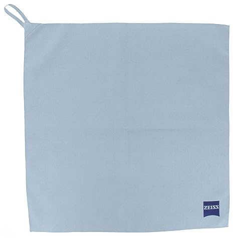 ZEISS Panno per la pulizia degli occhiali – Panno da officina per ottico in microfibra (37 x 37 cm) con gancio di sospensione