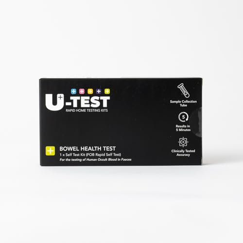 U-Test FOB FIT Colon Bowel Health Rapid Test Kit 1 Pack for Detecting Bowel Cancer - Easy to Use Faecal Occult Blood (FOB) Test - Fast and Accurate Results in Minutes
