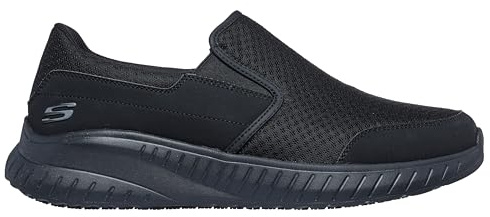 Skechers Squad Chaos SR Urgran Chaussures de Service médical pour Homme, Textile synthétique Noir, 42.5 EU
