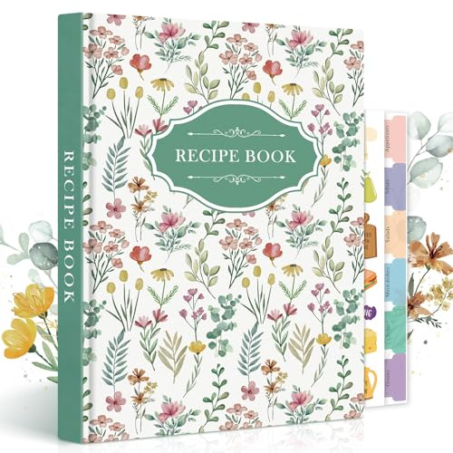 Lanpn Libro di Ricette da Scrivere in Pelle, B5 Quaderno per Ricette Il Mio Ricettario, Recipe Cook Journal Book to Write in Your own Recipes, Libri di Cucina Cooker Girl Libro, Verde, Inglese