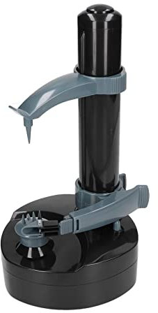 Pelador de Patatas Eléctrico, Giratorio Automático, 2 Hojas en Paquete, Posición Ajustable de la Hoja, Pelador de Frutas Eléctrico Multifunción para Verduras de Patata de Frutas (BLACK)
