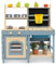 Kids Mud Kitchen, Dual-Sided Wooden Kids Pretend Play Kitchen Toy with Storage Bag, Removable Sink, Chalkboard, Shelves, Indoor Outdoor Grocery Store Playset for Boys & Girls 3+