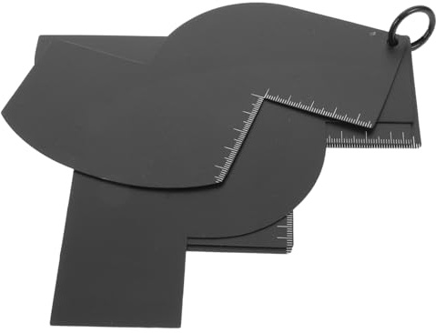Alipis Strumento per Modellare la Barba da Uomo Righello per Allineamento dei Capelli in Nera Kit Guida per Modellare la Barba Strumento Riutilizzabile per Attaccatura dei Capelli