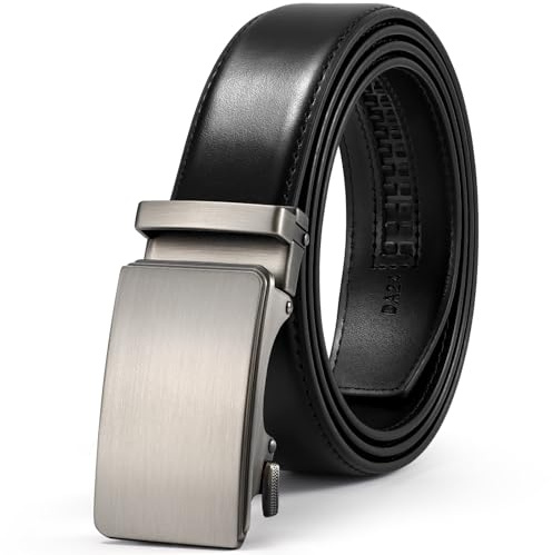 VONMELLI Gürtel Herren Ratschen Ledergürtel Automatikschließe Gürtel für Business Anzug & Jeans Arbeitsgürtel 35mm Breite Größe Angepasst