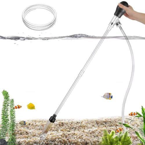 Carefree Fish Aquarium Gravel Cleaner 6Ft Hose Fish Tank Water Changer Sand Vacuum Silicone Airbag Adjustable Length ABS(for 5~20Gal Tank)
