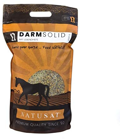 NATUSAT DarmoSolid + levadura Viva, alimento complementario para Caballos, Mezcla de Hierbas para Caballos, estómago e intestino (4500 g)