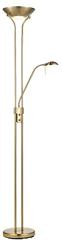 Home Sweet Home Stehleuchte LED Messing - Dimmbar R7s Hauptlicht & G9 Leselampe - Goldbronze - 50x50x180cm - Wohnzimmer