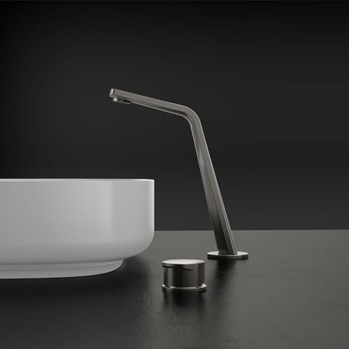 BERNSTEIN Waschtischarmatur XELO-Flex 260 Badarmatur mit hohen Auslauf, Perfekte Badarmatur für Aufsatzwaschbecken, Wasserhahn in Gunmetal, moderne