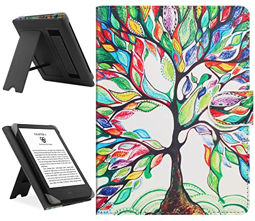 HoYiXi Étui Universel pour 6-6.8'' Kobo/Pocketbook/Tolino/Sony E-Book Reader 6.8 Kindle Paperwhite/6 Nouveau Kindle 2022 & 2019/Kobo Clara HD/Kobo Clara 2E Coque Housse avec Support, Arbre