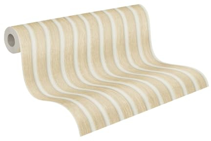 A.S. Création PintWalls II Vliestapete mit Wandpaneelmotiv 0,53 x 10,05 m – Beige, Weiß – Tapete in Holzoptik Made in Germany - 391097