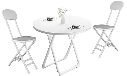 Utomhusbord Stolar Balkong Bord Stol Bistro Set 3 delar, Garden Bistro Set med 2 hopfällbara stolar 1 sidobord, möbelset för uteplats