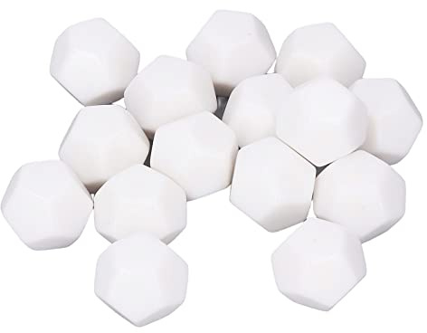 30 Pezzi Dadi a 12 Lati in Plastica Scrivi su Dadi Didattici Cubi Kit di Dadi Poliedrici per L'educazione All'intrattenimento 2,2 Cm Bianco