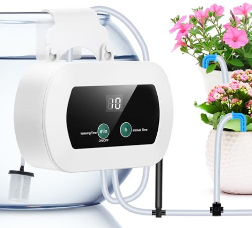 YAOBLUESEA Automatische Bewässerung Pflanzen Bewässerungssystem Tropfbewässerung Indoor Garten Bewässerung Zimmerpflanzen Bewässerung mit 10M Rohr Antisiphon 10 Tropfer für Indoor Gewächshaus Balkon