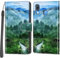 Handyhülle für Samsung Galaxy A40 Hülle, Magnetische Stoßfeste Flip Leder Schutzhülle Klapphülle, Wald