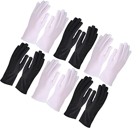 OATIPHO 6paare Spandex Etikettenhandschuhe Dicke Schützende Arbeitshandschuhe Für Uv-Schutz Für Gartenarbeit Industrie Und Manuelle Arbeiten Schwarz Weiß