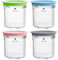 Slzyqnyy 4 Pack Ice Cream Tubs for Ninja Creami Deluxe NC100/NC200, 16oz BPA-Free Containers with Color-Coded Lids, Compatible with Ninja Ice Cream Maker, Dishwasher Safe Replacement Cups