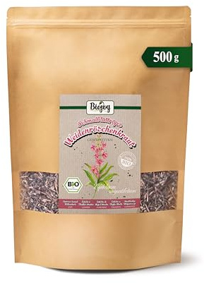 Biojoy Té de Epilobio Orgánico (500 g), Epilobio de hoja estrecha, seco y cortado (Epilobium angustifolium)