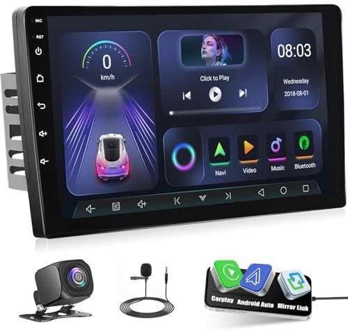 Octa Core 4G+64G CarPlay Android Auto 2 Din Headunit Tablet 10 IPS Touch Screen Display Autoradio FM Radio Auto Navigatore stereo Pad Multimedia Player GPS BT WiFi