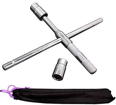 Crucifix - Juego de llaves de vaso retráctiles para cambio de neumáticos, ahorro de mano de obra, manual de 17, 19, 21, 23 mm, cruz para removedor de tuercas de neumáticos de coche