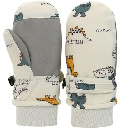 Generisch Walking Kinder-Winterhandschuhe, Schnee, Skifahren, kaltes Wetter, Outdoor-Snowboard-Handschuhe für Jungen, Mädchen, Jugendliche (White, 4-8 Years)