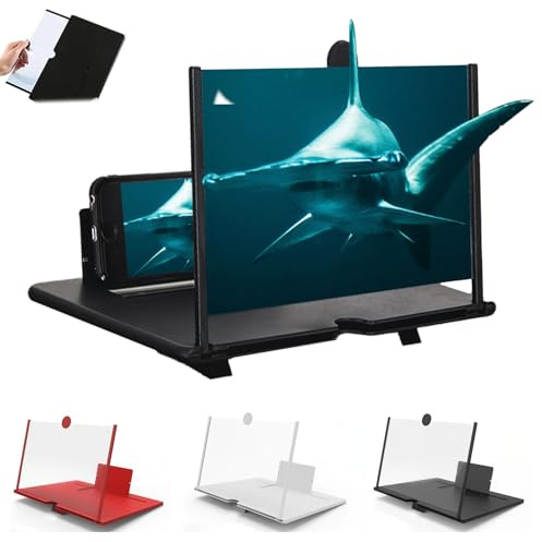 Ultra HD-Bildschirmlupe, Bildschirmlupe für Handy, Mobile Lupe Handy, Bildschirmlupe, Mobiltelefone Bildschirm Vergrößerung, Anti-blaulicht, Kompatibel mit Allen Mobiltelefonen (Schwarz, 10 Zoll)