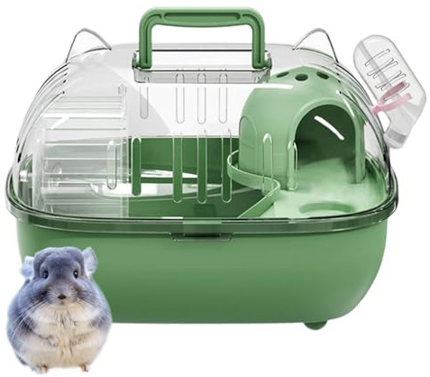 Small Animal Transport Box, Transparent Cover Run Cage, Travel Cage for Hamsters, for Rabbits, Rodents, Car Trips, Picnics, Farm Visitors
