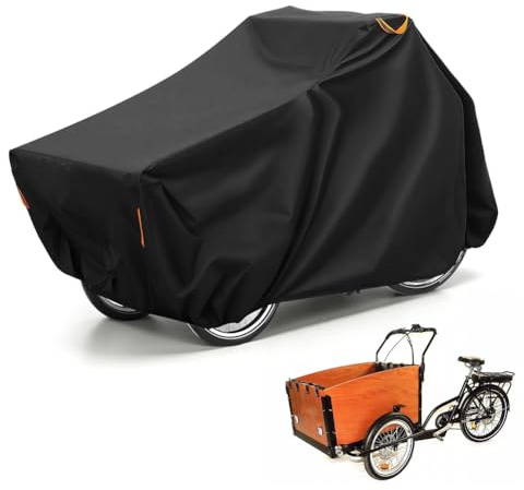 Lasthjulsskydd, cykelskydd vattentätt av 420D Oxford, cykelgarage för lasthjul presenning, cykelskyddskåpa cargocykel enspyg presenning för lastcykel