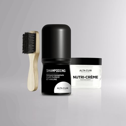 Coffret Entretien Maroquinerie – Kit Nettoyage et Protection Cuir – Nettoyant, Nourrissant et Protection – Idéal Sac, Chaussures, Canapé