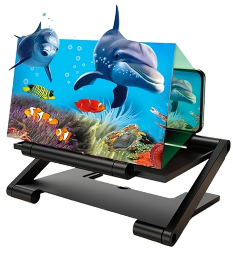 Mobile Phone Magnifier Screen, 3D HD Magnifier Projector Screen Enlarger for Movies,Football Videos,Game,Travel, Men, Father, Elderly Gifts, Screen Amplifier Foldable Phone Stand for All Smartphones