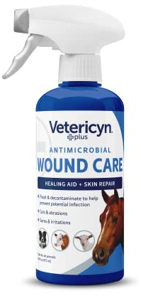 Vetericyn Plus Horse Wound Care Spray | Equine Healing Aid and Skin Repair, Clean Wounds, Relieve Itchy Skin. 16 ounces