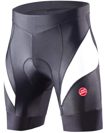 Souke Sports Men's Cycling Shorts 4D Padded Road Bike Shorts Breathable Quick Dry Bicycle Shorts,Black M