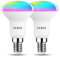 LVWIT WLAN Smart LED Lampe E14 Dimmbar, E14 4.9W Alexa Glühbirne Mehrfarbige RGB Lampe, Wifi LED Birne R50 Kompatibel mit Alexa Echo Google Home Smart Home, ohne Hub Benötig - 2 Pack