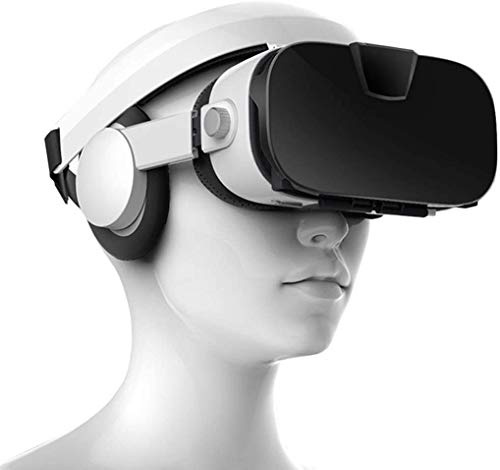 LAHappy Occhiali VR 3D, Realtà Virtuale Visore con Sportello Auricolare e Lenti Regolabili, Realtà Virtuale VR Occhiali Compatibile con per Film e Giochi 3D
