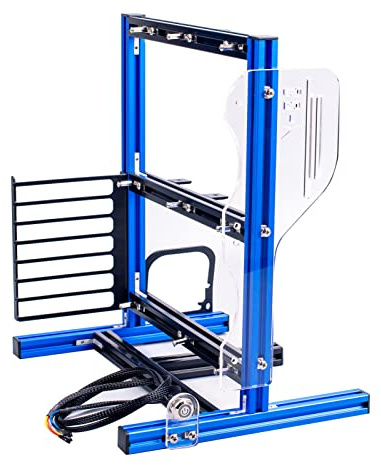 Dpofirs ATX Computer Open Air Case Bracket, Mini ITX MATX ATX PC Aluminum Test Bench Vertical Overclocking Open Air Frame Overclock Case Chassis Support Full Naked Heat Dissipation(Blue Black)
