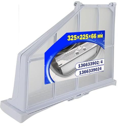 Filtro Lanugine Asciugatrice 325x225x66 mm con Codice Originale 136633902/4 1366339024 per AEG per Electrolux per Zunassi - Garanzia di 10 Anni - MONTERAL