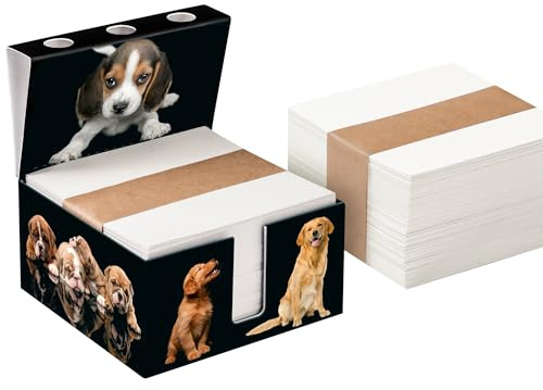 PrintCollect Zettelbox „Dogs“ mit Stiftehalter, für Notizzettel, aus Karton