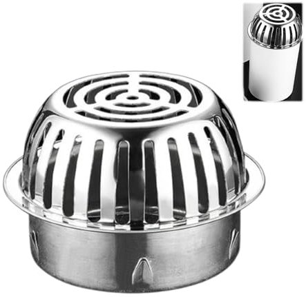 Docache Protección de bajantes de Acero Inoxidable 304 Filtro de Acero Inoxidable para canalones de Lluvia Guardahojas de Acero Inoxidable para tuberías con un diámetro de 110 mm